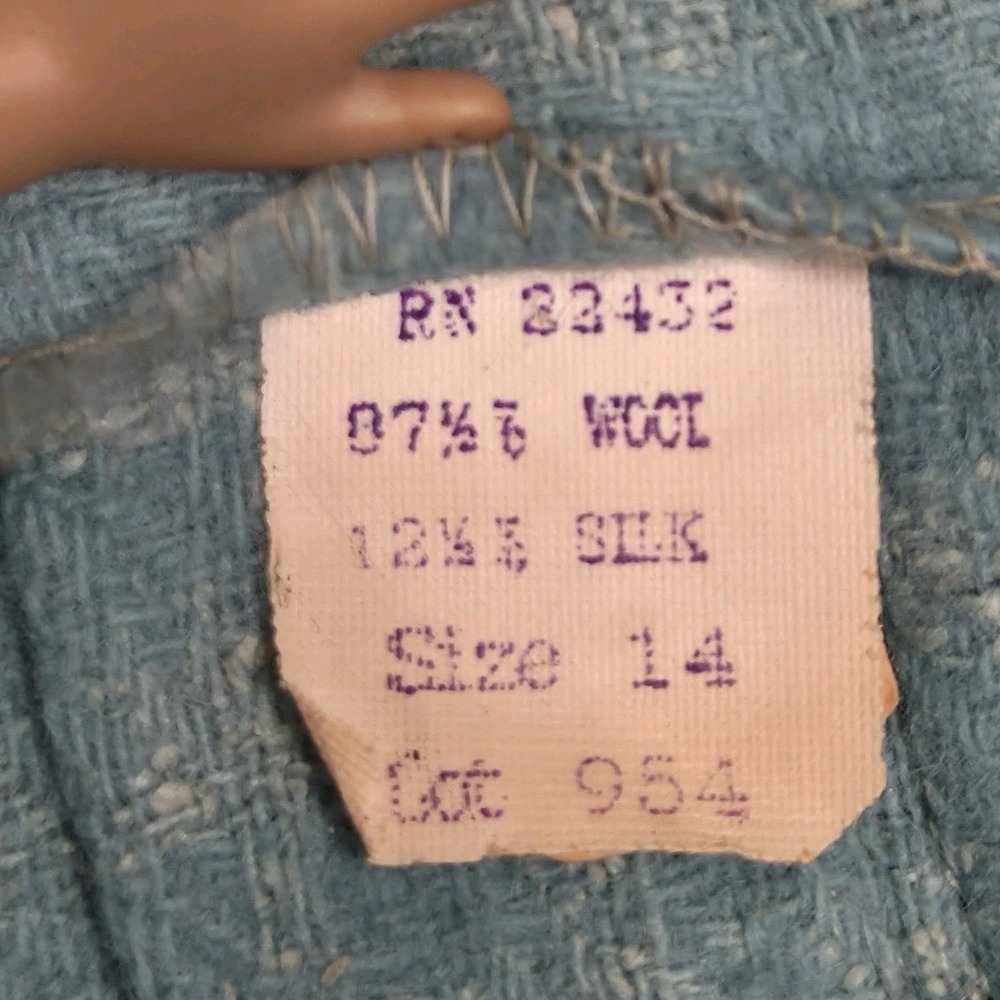True Vintage Mid Century Joyce Of Chicago Silk Wool Plaid Skirt Heritage 14 Blue - Picture 6 of 7